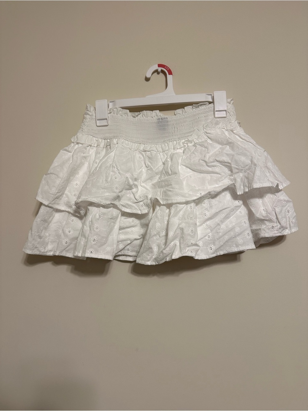 Wild Fable Women’s White Tiered Eyelet Skater Mini Skirt Skort Size Medium
